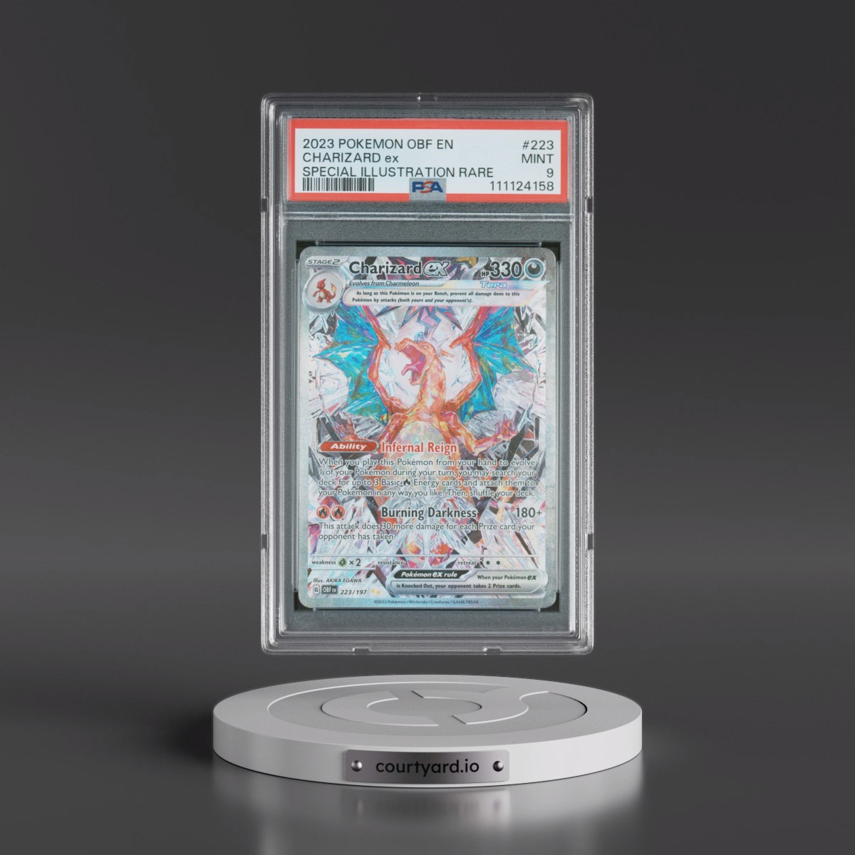 2023 Pokémon Obf EN-Obsidian Flames #223 Charizard EX - Holo Special Illustration Rare (PSA 9 MINT)