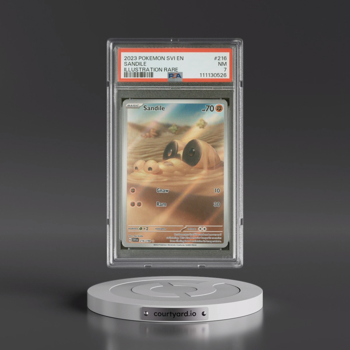 2023 Pokémon Svi EN-Scarlet & Violet #216 Sandile - Illustration Rare (PSA 7 NM)