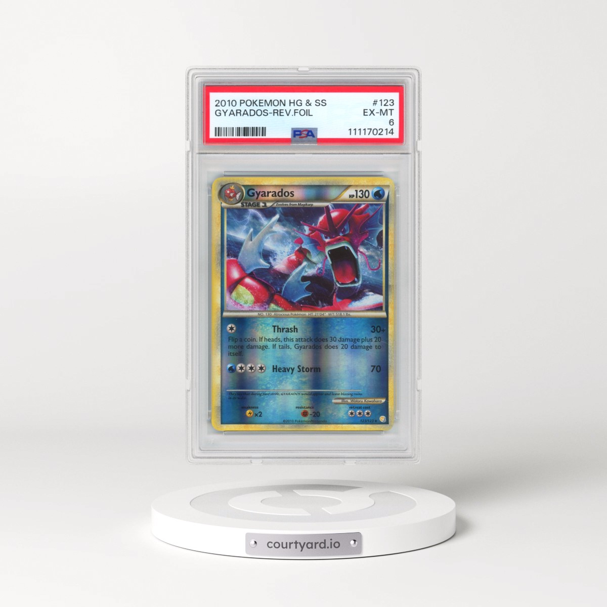 2010 Pokémon Heartgold & Soulsilver #123 Gyarados - Reverse Foil (PSA 6 EX-MT)