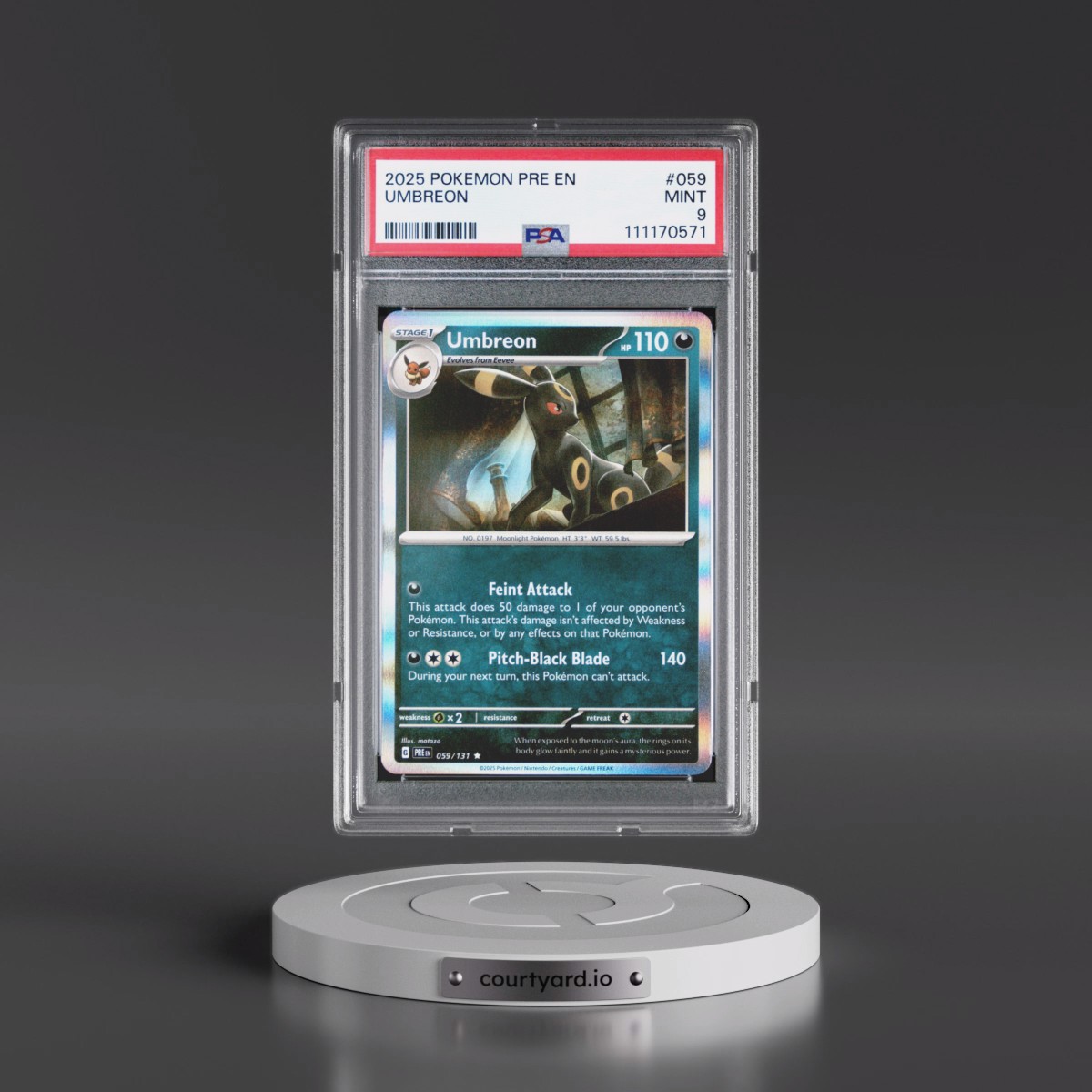 2025 Pokémon Pre EN-Prismatic Evolutions #059 Umbreon (PSA 9 MINT)