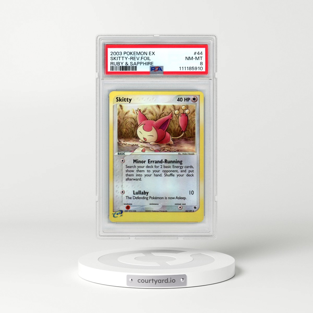 2003 Pokémon EX Ruby & Sapphire #44 Skitty - Reverse Foil (PSA 8 NM-MT)