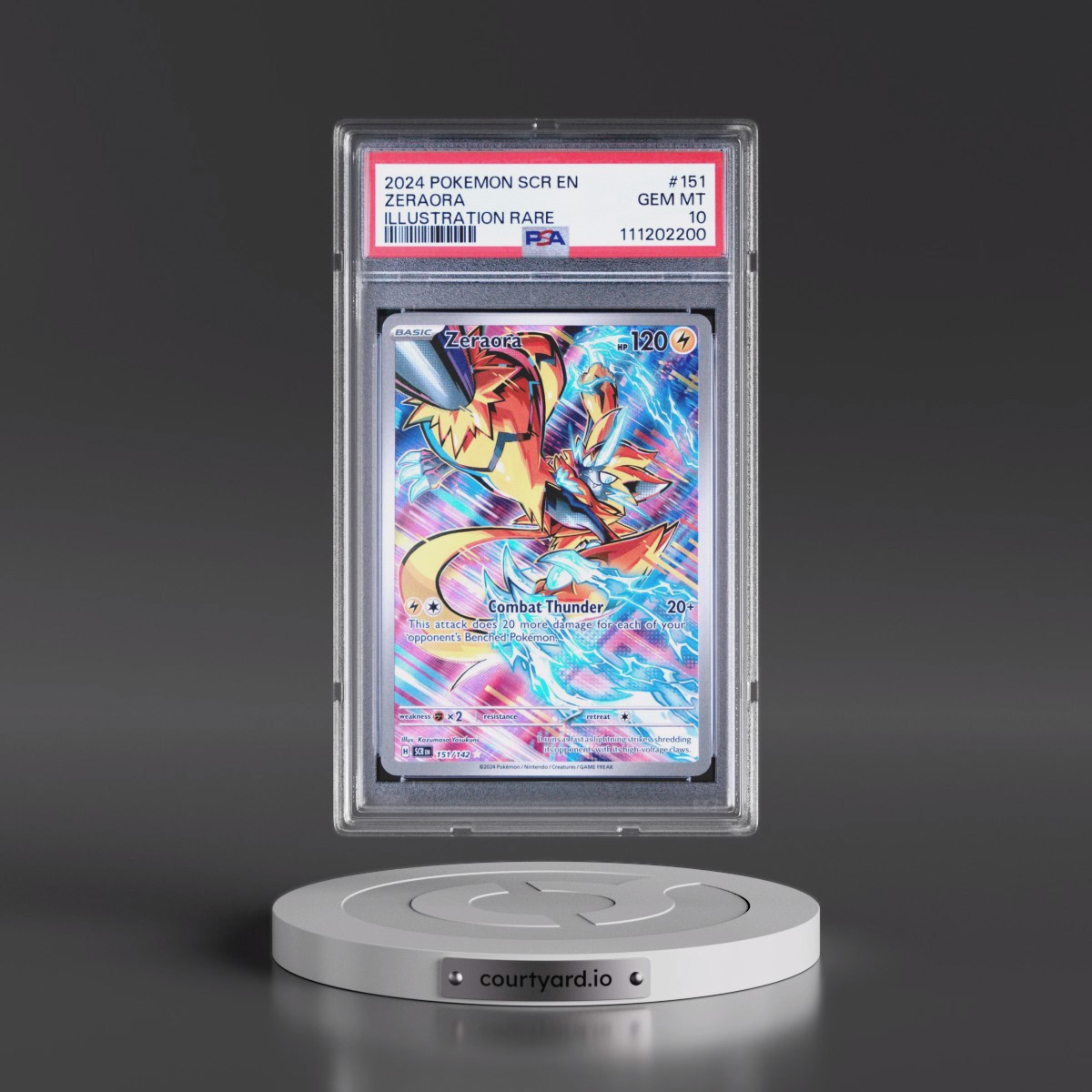 2024 Pokémon Scr EN-Stellar Crown #151 Zeraora - Illustration Rare (PSA 10 GEM MINT)