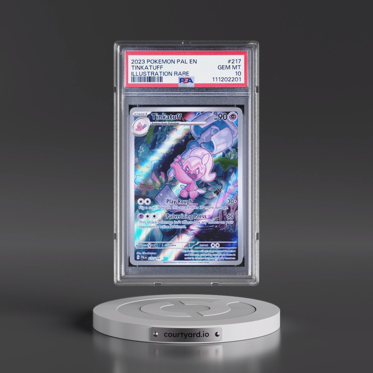 2023 Pokémon Pal EN-Paldea Evolved #217 Tinkatuff - Illustration Rare (PSA 10 GEM MINT)