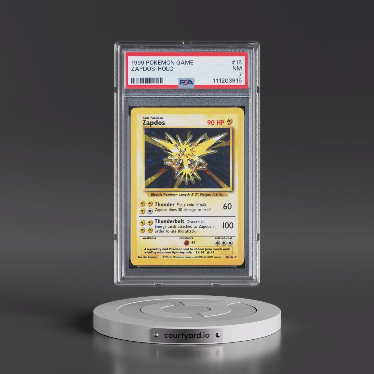 1999 Pokémon Game #16 Zapdos - Holo (PSA 7 NM)