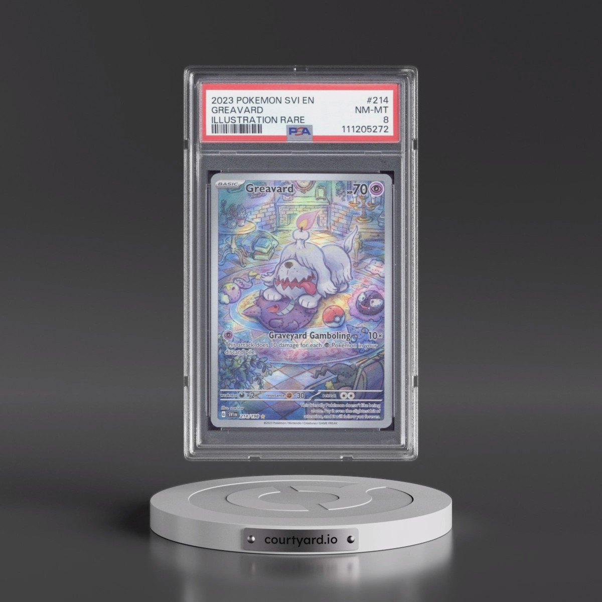 2023 Pokémon Svi EN-Scarlet & Violet #214 Greavard - Illustration Rare (PSA 8 NM-MT)