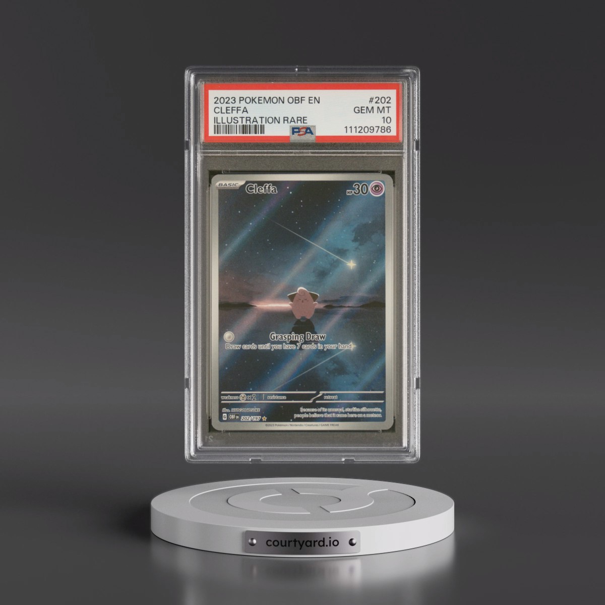 2023 Pokémon Obf EN-Obsidian Flames #202 Cleffa - Illustration Rare (PSA 10 GEM MINT)