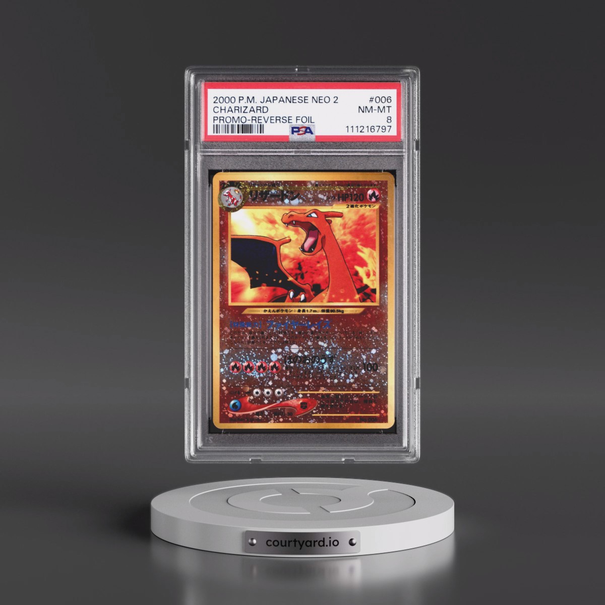 2000 Pokémon Neo 2 Promo #006 Charizard - Reverse Foil (PSA 8 NM-MT)