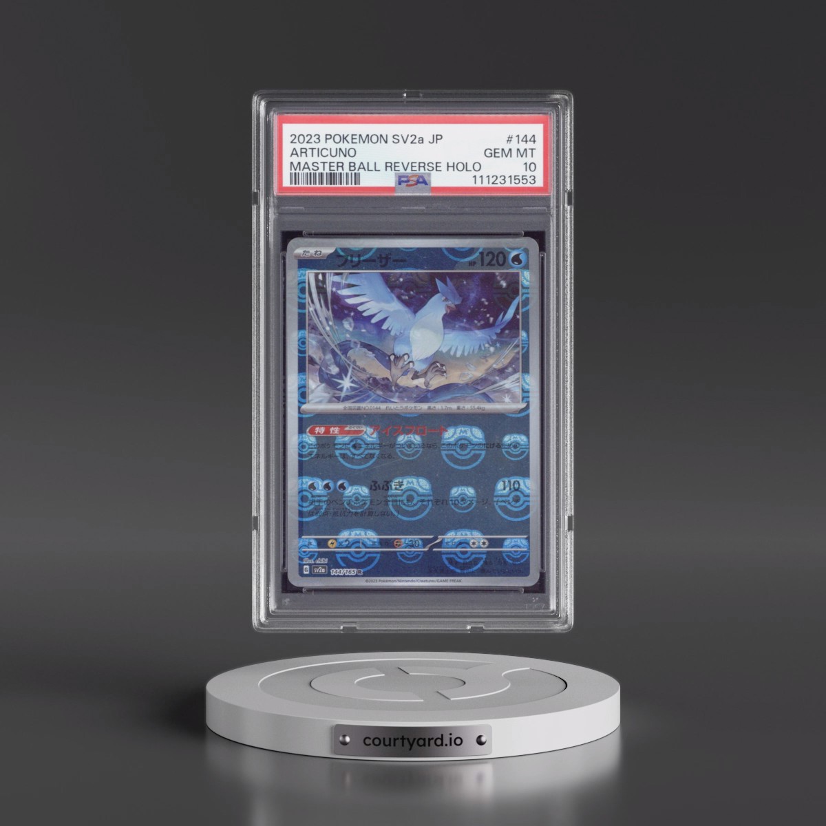 2023 Pokémon Sv2a-Pokémon Card 151 #144 Articuno - Reverse Holo Master Ball (PSA 10 GEM MINT)
