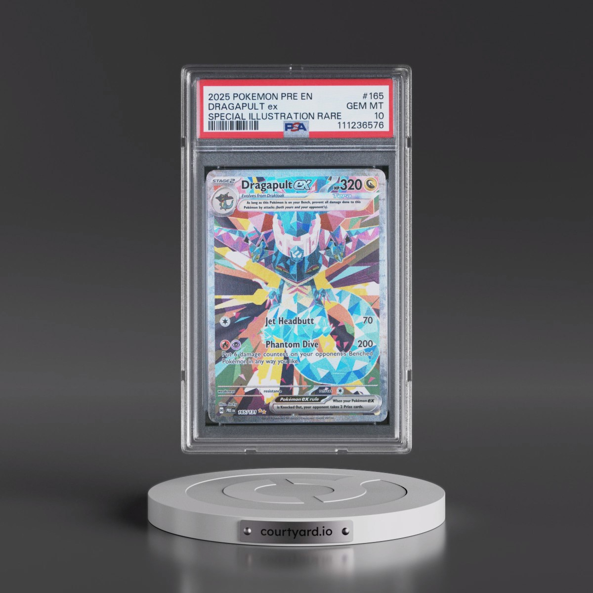 2025 Pokémon Pre EN-Prismatic Evolutions #165 Dragapult EX - Holo Special Illustration Rare (PSA 10 GEM MINT)