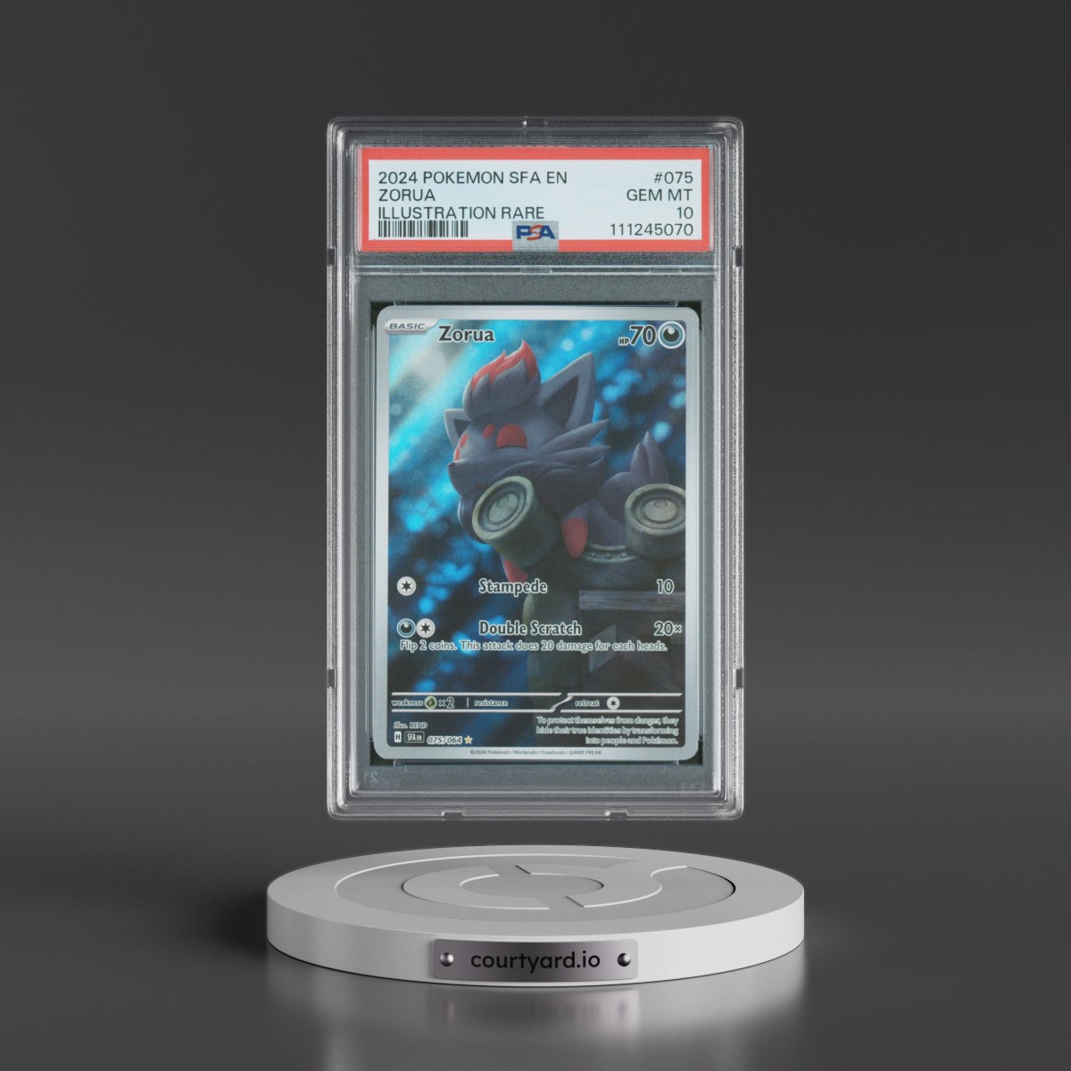 2024 Pokémon Sfa EN-Shrouded Fable #075 Zorua - Illustration Rare (PSA 10 GEM MINT)