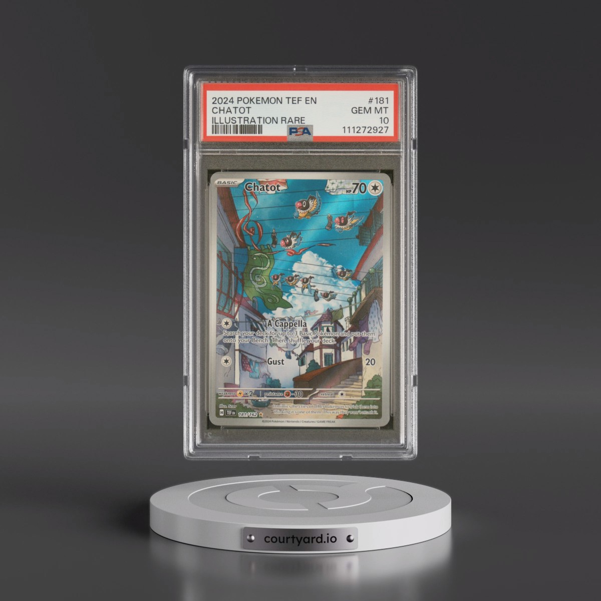 2024 Pokémon Tef EN-Temporal Forces #181 Chatot - Illustration Rare (PSA 10 GEM MINT)