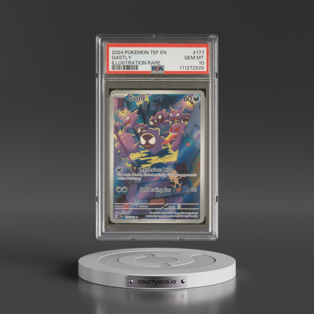 2024 Pokémon Tef EN-Temporal Forces #177 Gastly - Illustration Rare (PSA 10 GEM MINT)