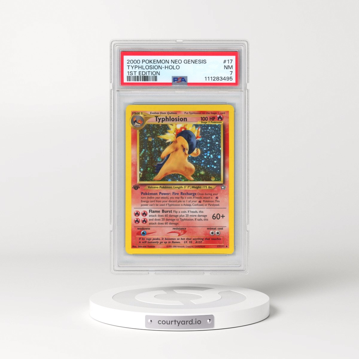2000 Pokémon Neo Genesis #17 Typhlosion - 1st Edition Holo (PSA 7 NM)