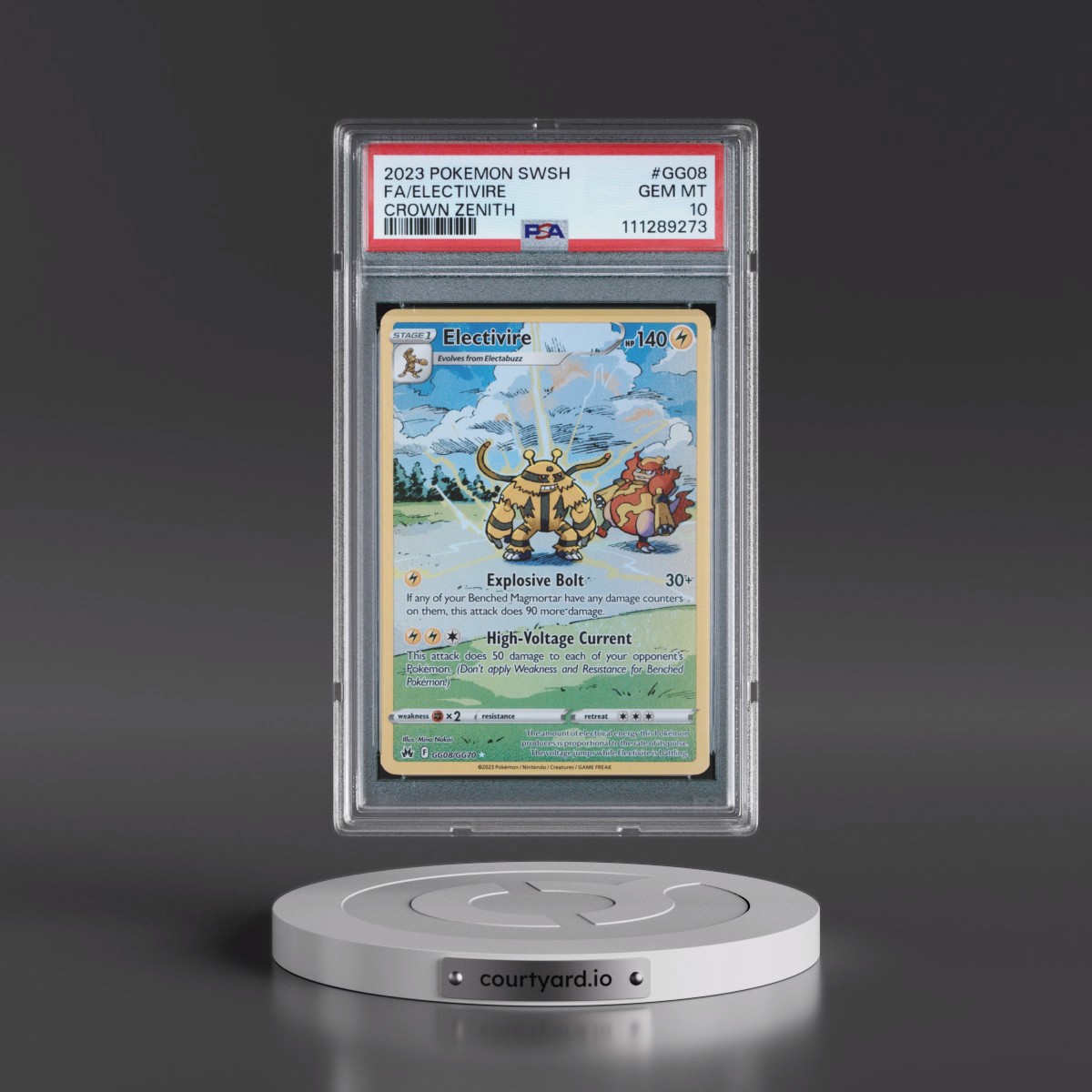 2023 Pokémon Sword and Shield Crown Zenith #GG08 Electivire - Full Art (PSA 10 GEM MINT)