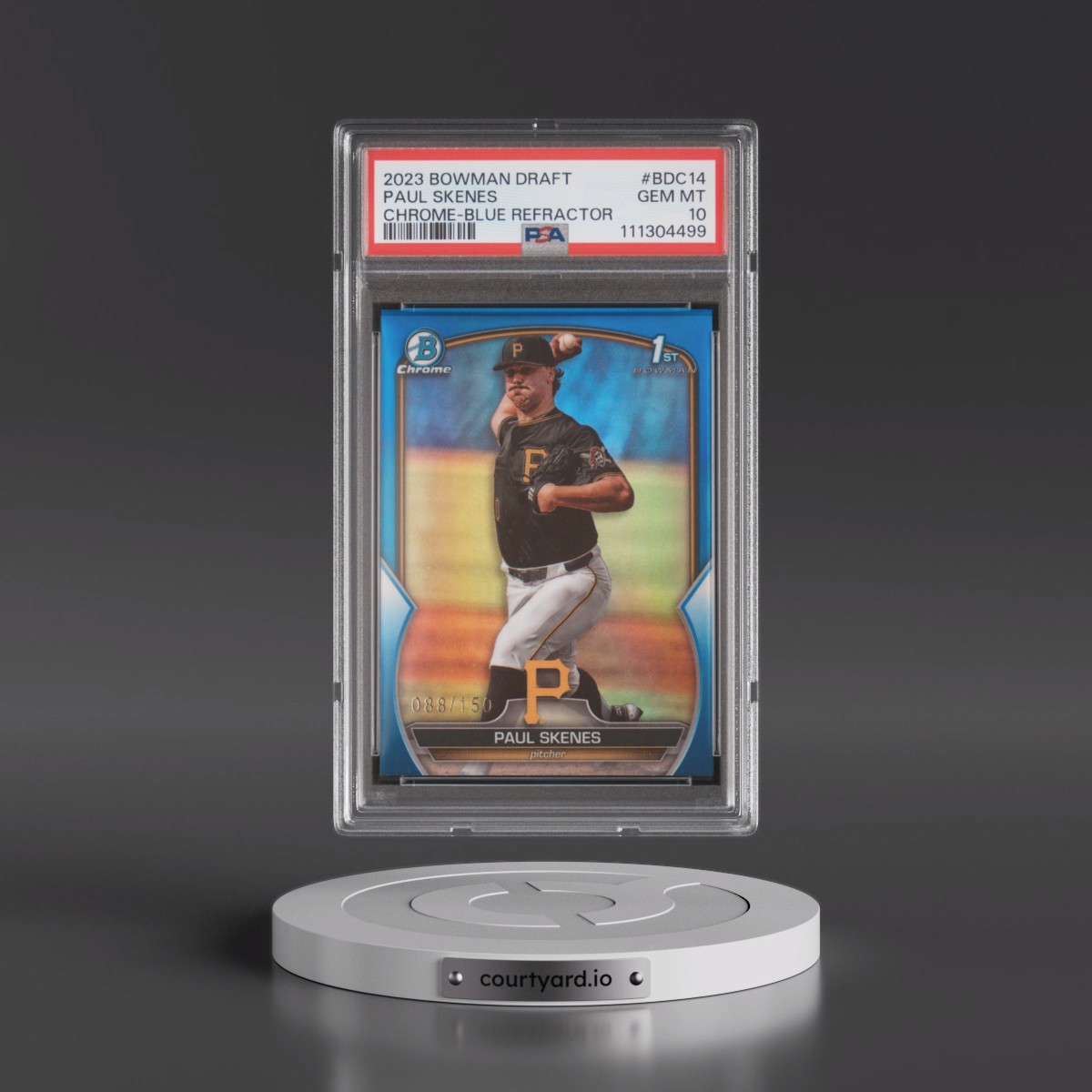 2023 Bowman Draft #BDC14 Paul Skenes - Chrome-Blue Refractor (PSA 10 GEM MINT)