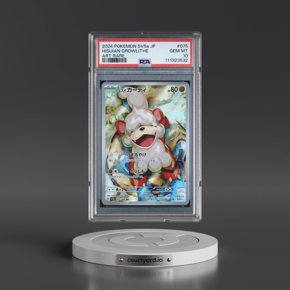 2024 Pokémon Sv5a-Crimson Haze #075 Hisuian Growlithe - Art Rare (PSA 10 GEM MINT)