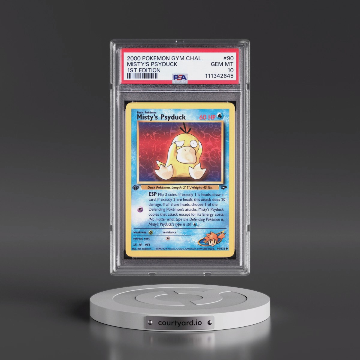 2000 Pokémon Gym Challenge #90 Misty's Psyduck - 1st Edition (PSA 10 GEM MINT)