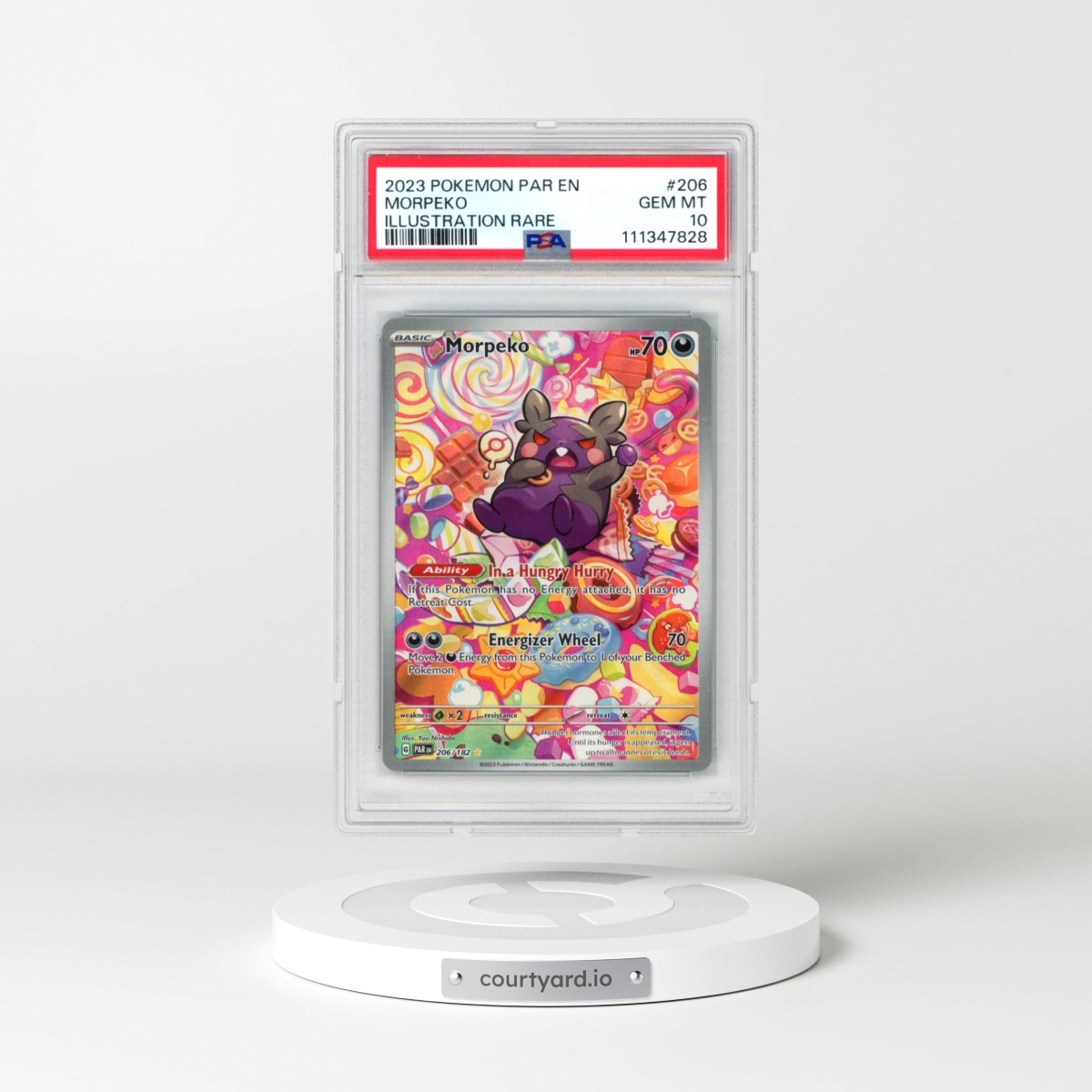 2023 Pokémon Par EN-Paradox Rift #206 Morpeko - Illustration Rare (PSA 10 GEM MINT)