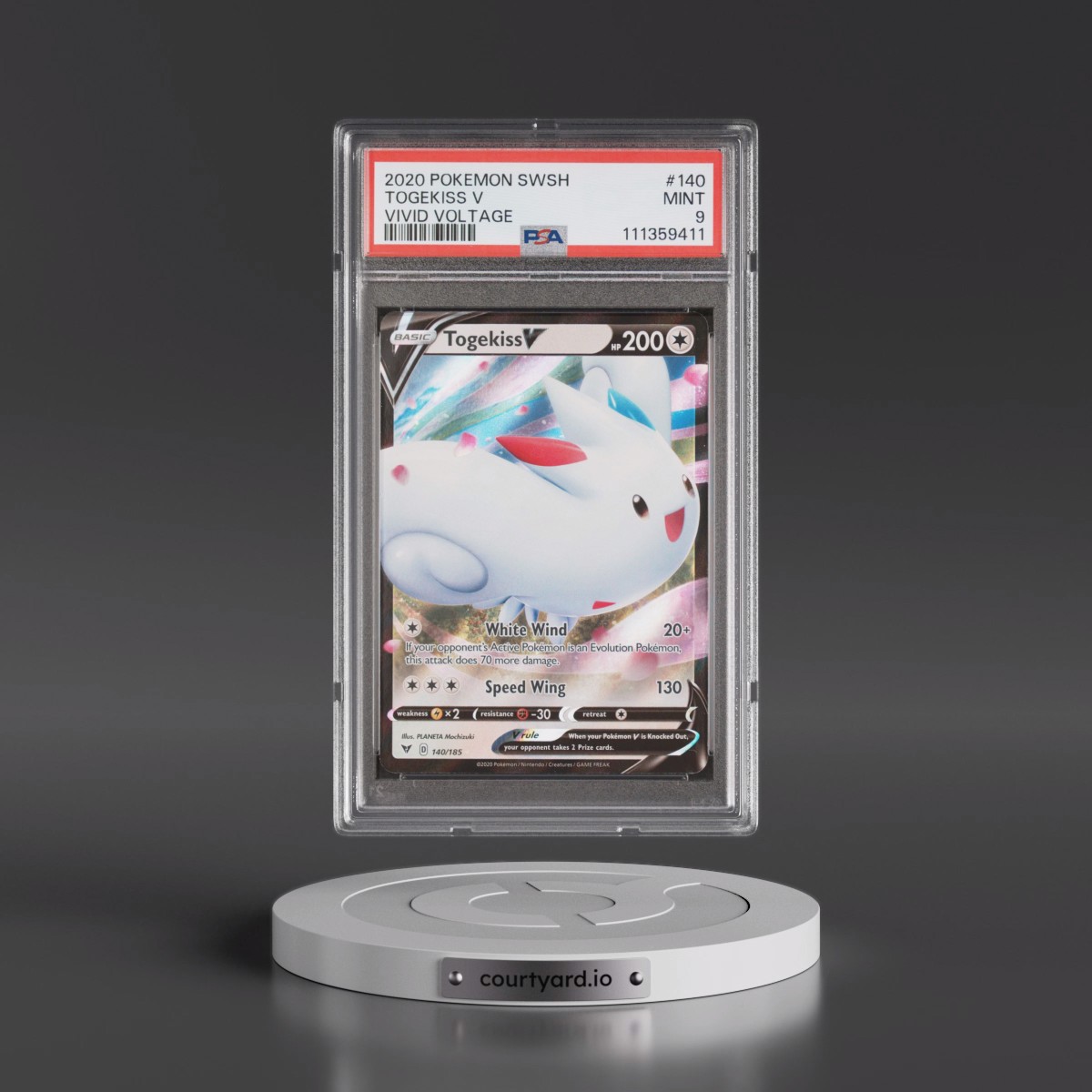 2020 Pokémon Sword & Shield Vivid Voltage #140 Togekiss V - Holo (PSA 9 MINT)