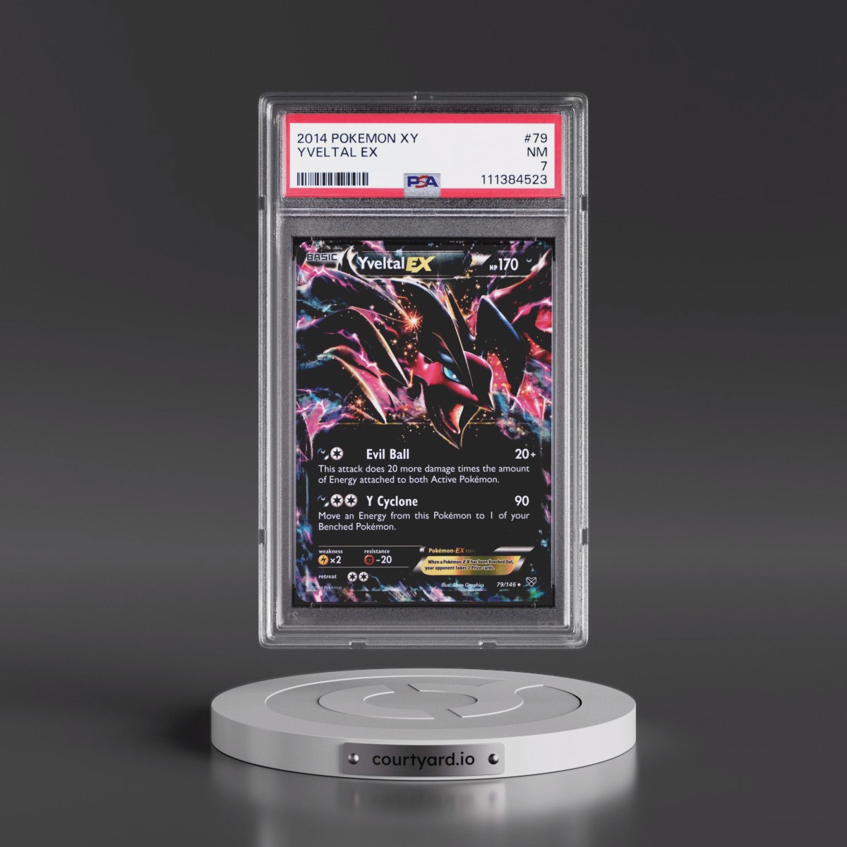 2014 Pokémon XY #79 Yveltal EX - Holo (PSA 7 NM)