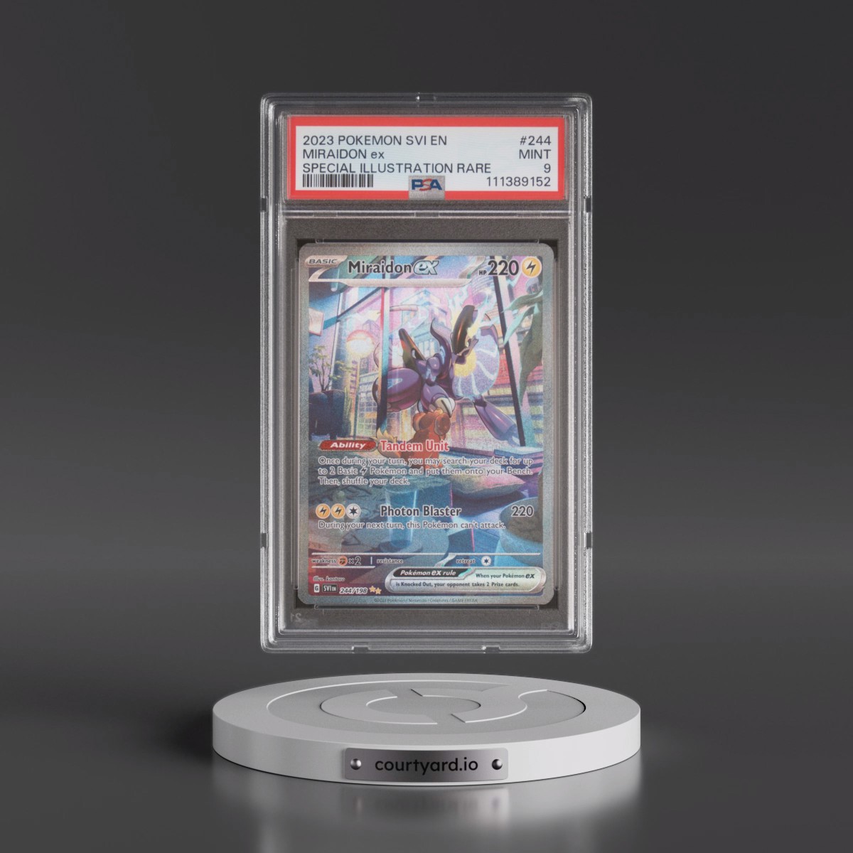 2023 Pokémon Svi EN-Scarlet & Violet #244 Miraidon EX - Holo Special Illustration Rare (PSA 9 MINT)