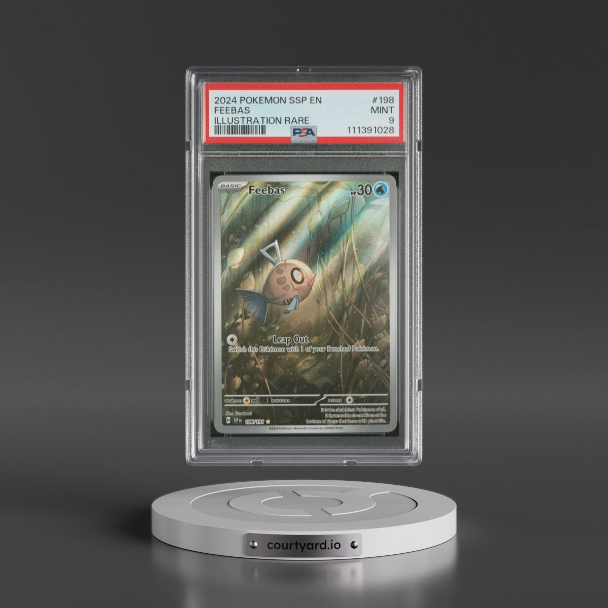 2024 Pokémon Ssp EN-Surging Sparks #198 Feebas - Illustration Rare (PSA 9 MINT)