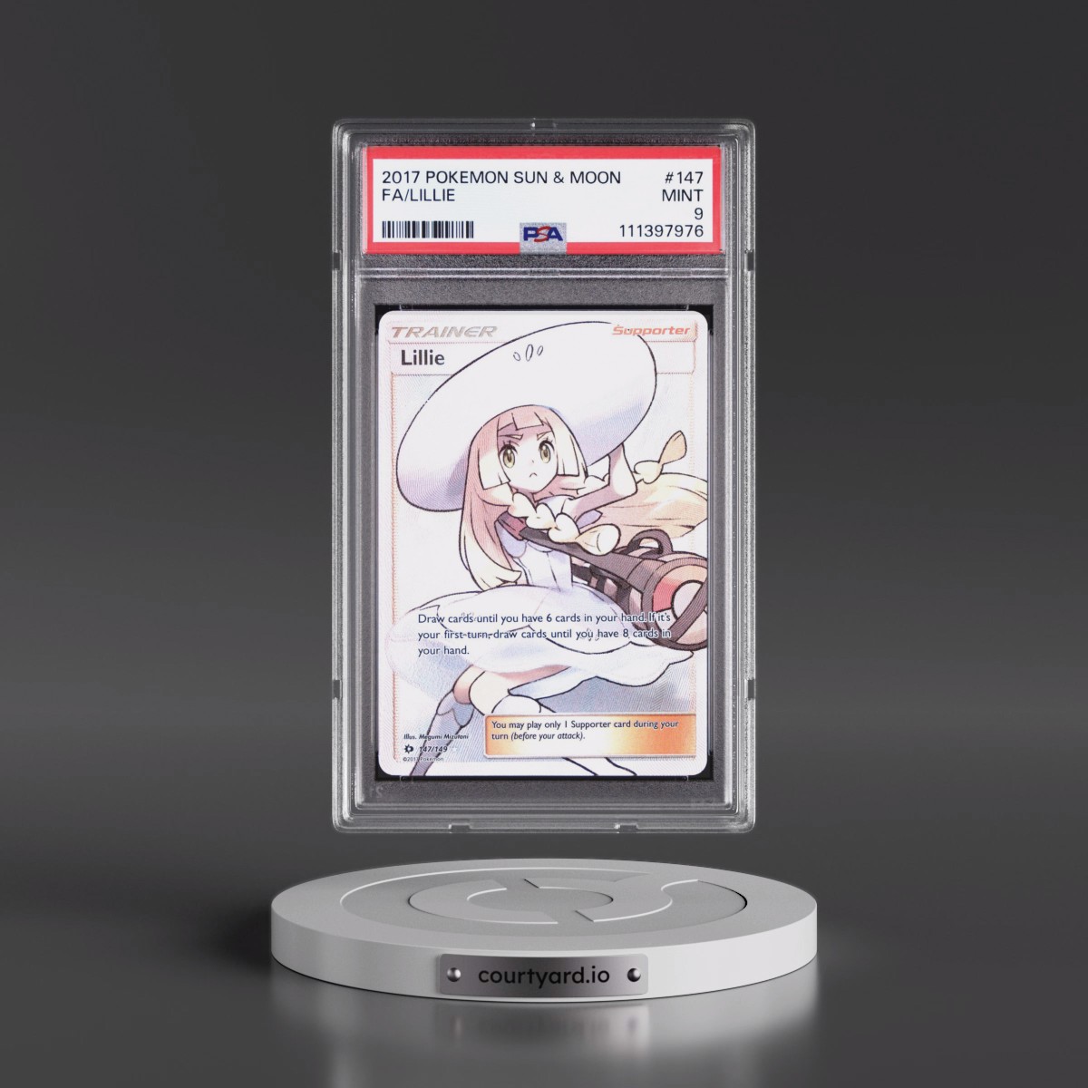 2017 Pokémon Sun & Moon #147 Lillie - Full Art (PSA 9 MINT)