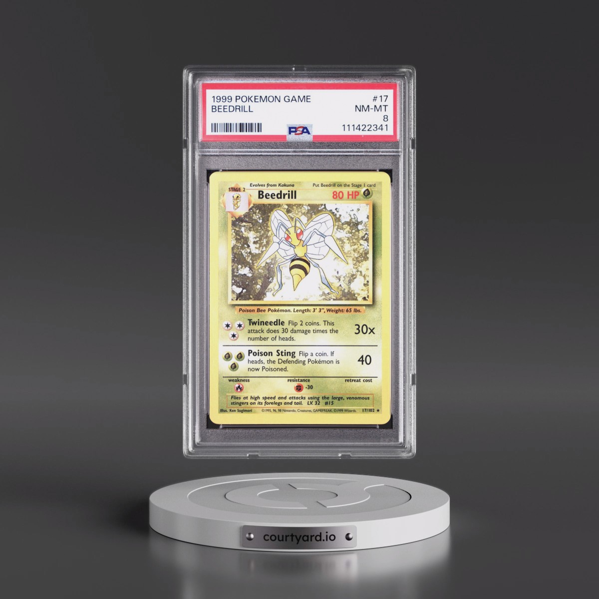 1999 Pokémon Game #17 Beedrill (PSA 8 NM-MT)