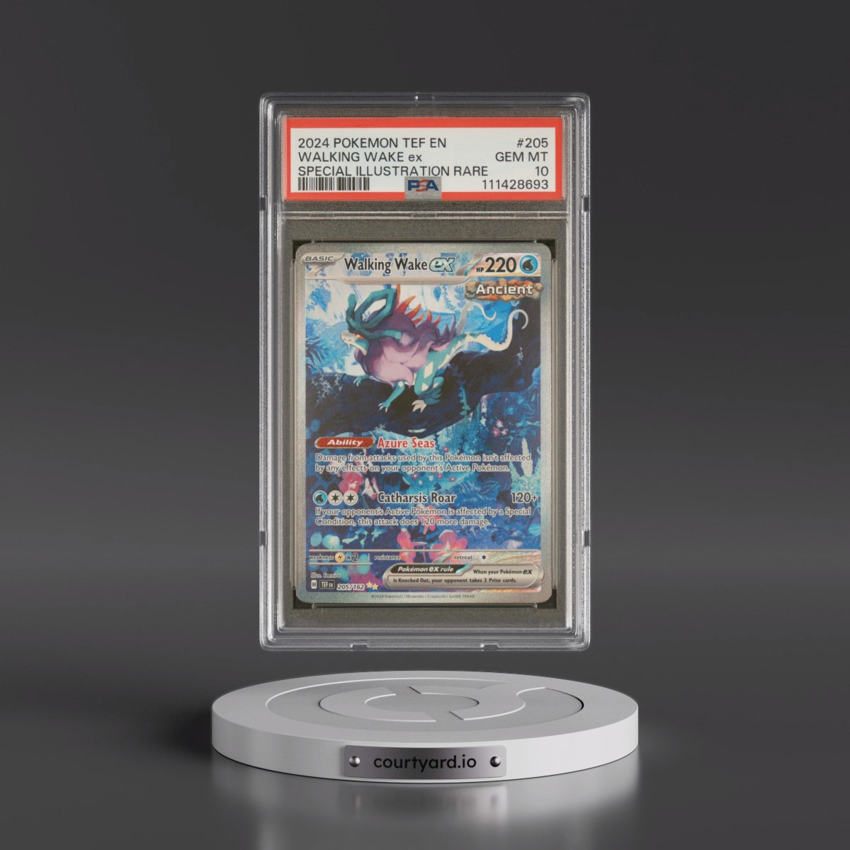 2024 Pokémon Tef EN-Temporal Forces #205 Walking Wake EX - Holo Special Illustration Rare (PSA 10 GEM MINT)