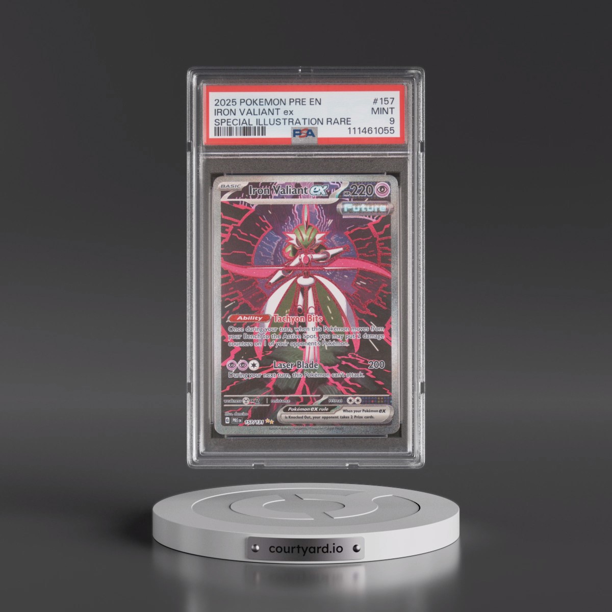 2025 Pokémon Pre EN-Prismatic Evolutions #157 Iron Valiant EX - Holo Special Illustration Rare (PSA 9 MINT)