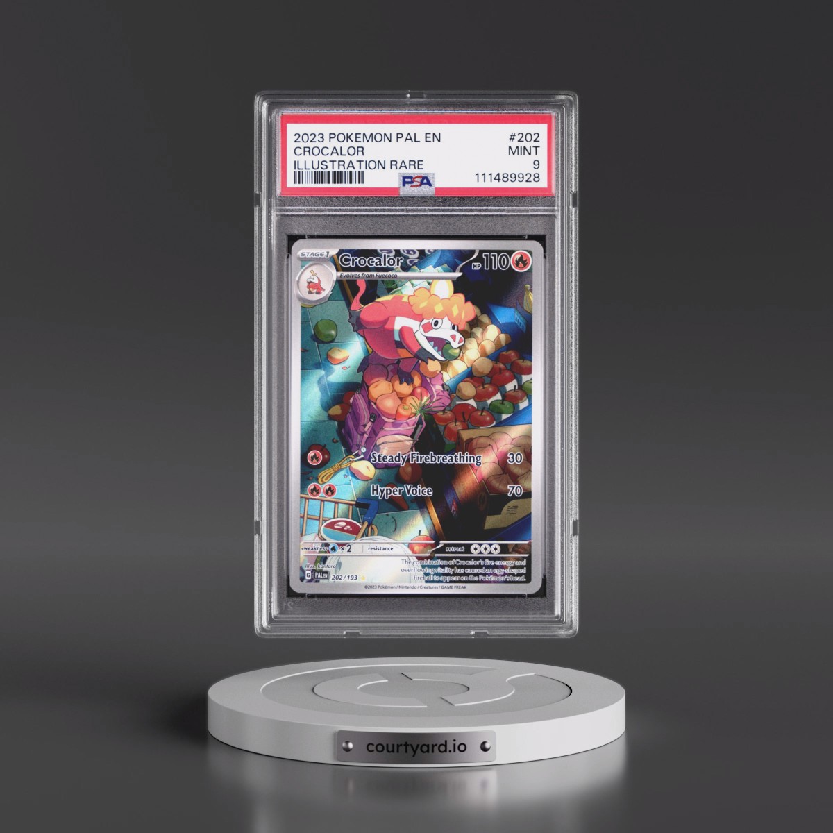 2023 Pokémon Pal EN-Paldea Evolved #202 Crocalor - Illustration Rare (PSA 9 MINT)