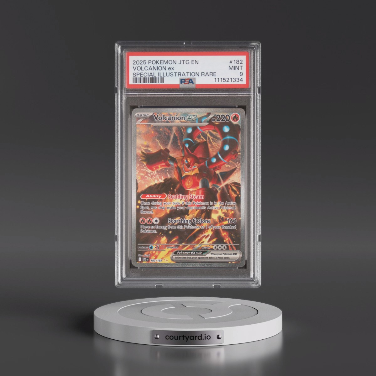 2025 Pokémon Jtg EN-Journey Together #182 Volcanion EX - Holo Special Illustration Rare (PSA 9 MINT)