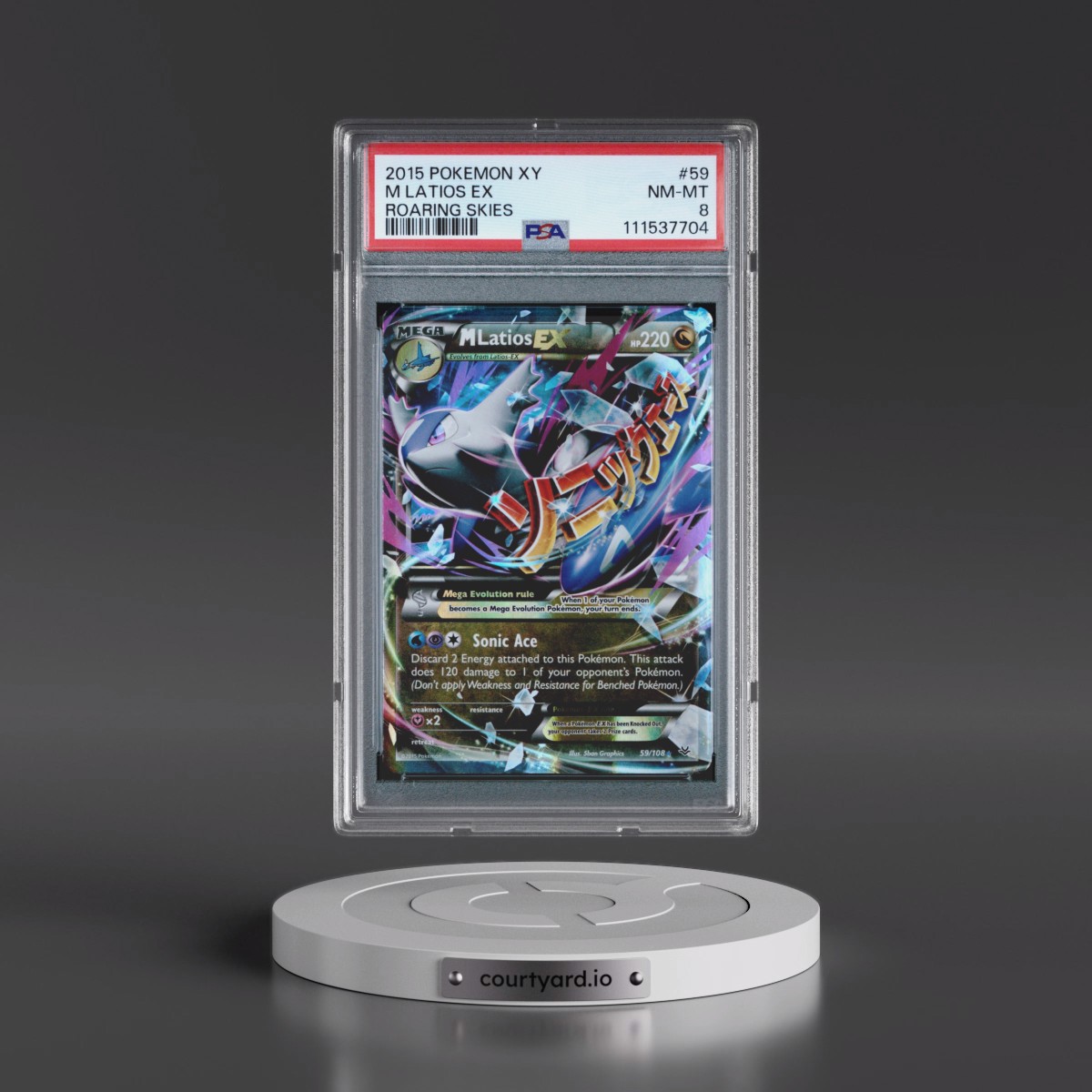 2015 Pokémon XY Roaring Skies #59 M Latios EX - Holo (PSA 8 NM-MT)