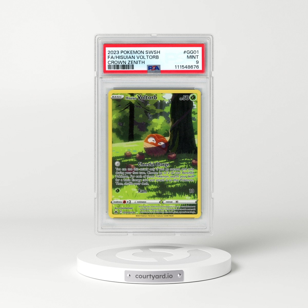 2023 Pokémon Sword and Shield Crown Zenith #GG01 Hisuian Voltorb - Full Art (PSA 9 MINT)