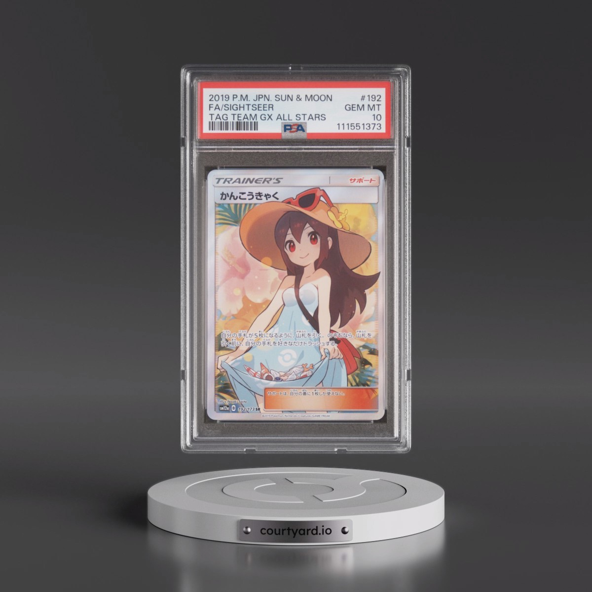 2019 Pokémon Sun & Moon Tag Team GX All Stars #192 Sightseer - Full Art (PSA 10 GEM MINT)