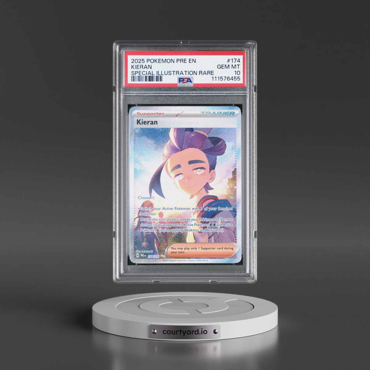 2025 Pokémon Pre EN-Prismatic Evolutions #174 Kieran - Special Illustration Rare (PSA 10 GEM MINT)