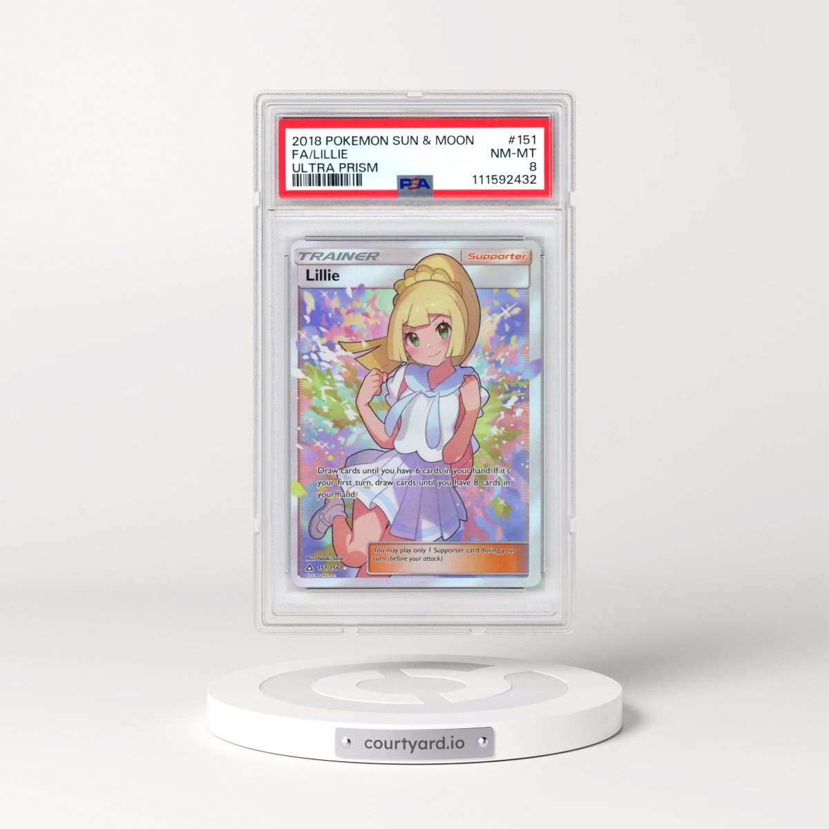 2018 Pokémon Sun & Moon Ultra Prism #151 Lillie - Full Art (PSA 8 NM-MT)