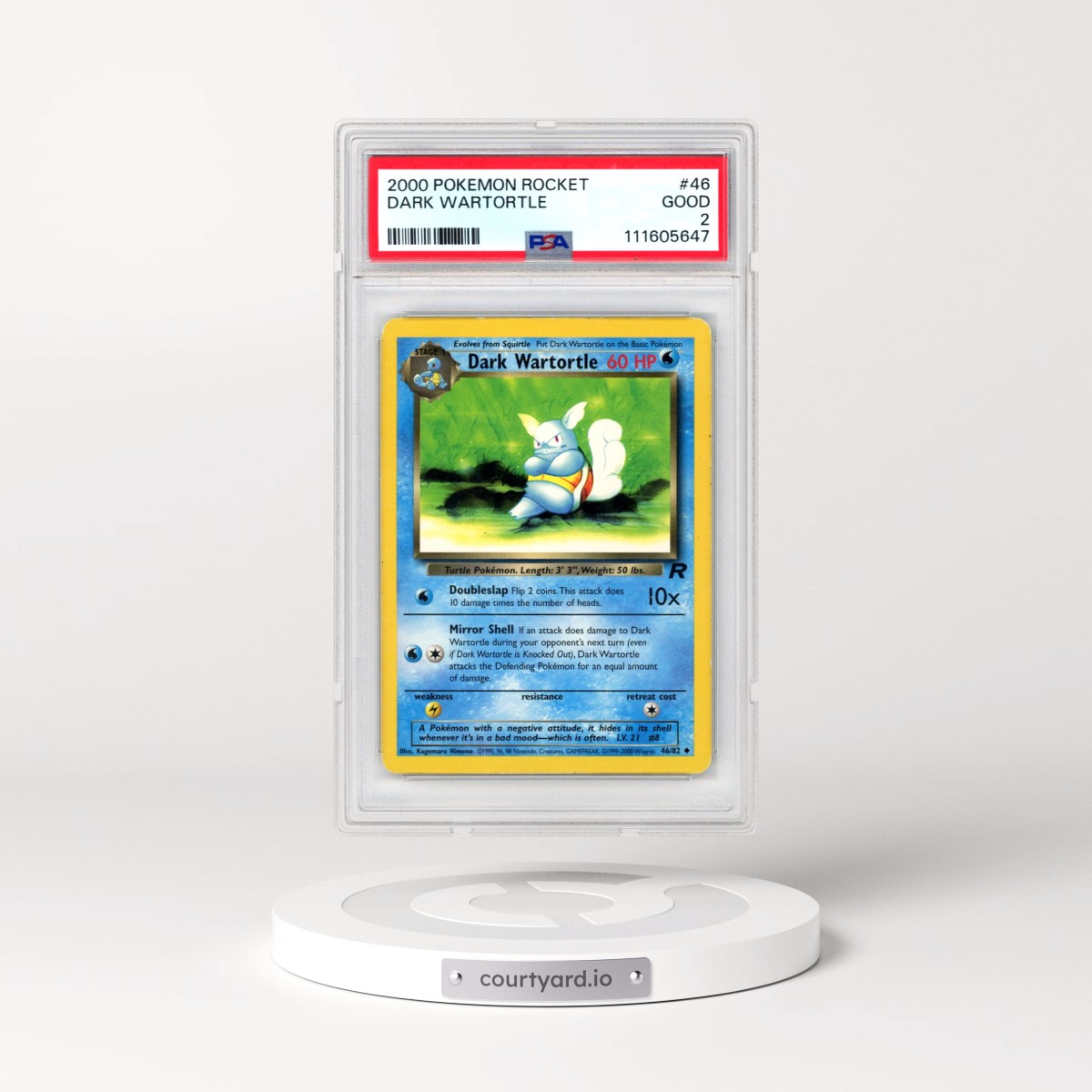 2000 Pokémon Rocket #46 Dark Wartortle (PSA 2 GOOD)