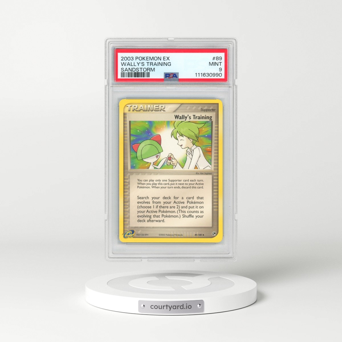 2003 Pokémon EX Sandstorm #89 Wally's Training (PSA 9 MINT)