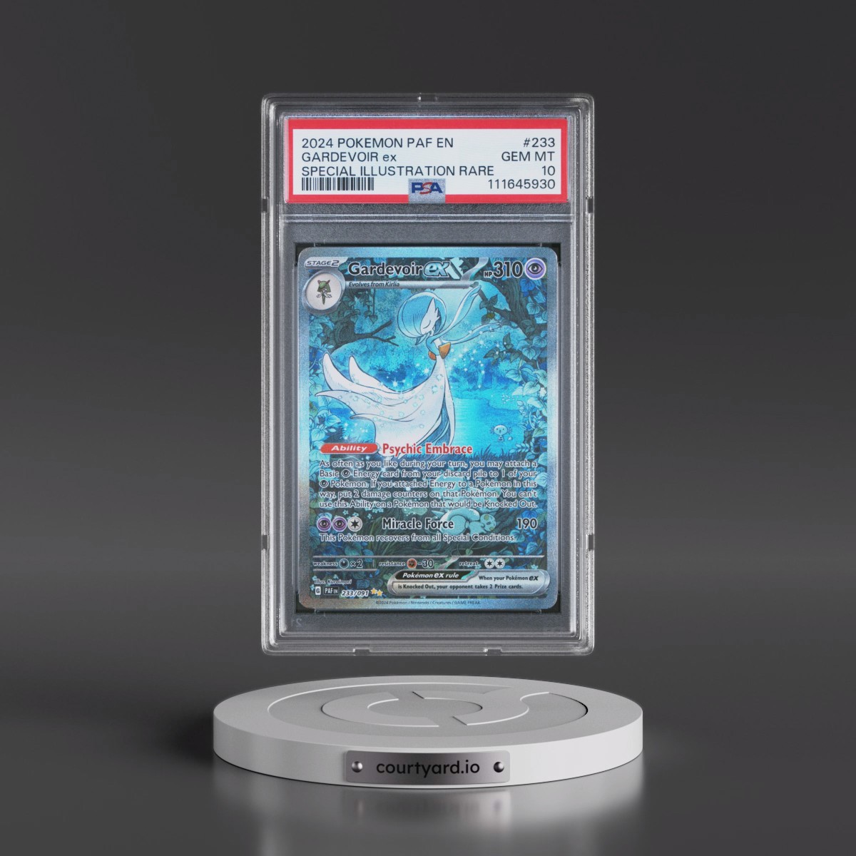 2024 Pokémon Paf EN-Paldean Fates #233 Gardevoir EX - Holo Special Illustration Rare (PSA 10 GEM MINT)