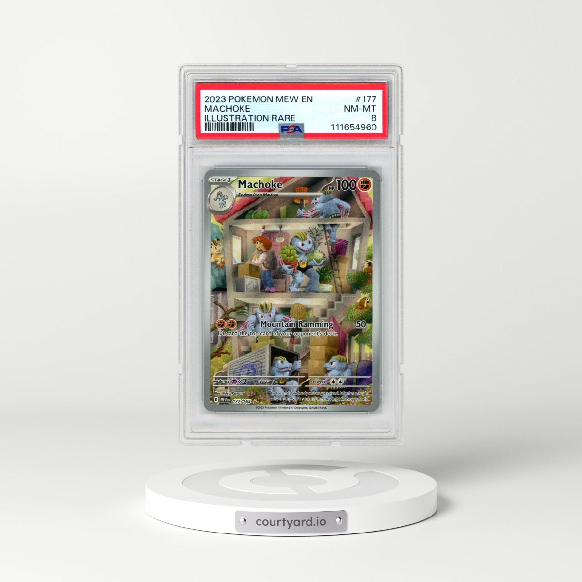 2023 Pokémon Mew EN-151 #177 Machoke - Illustration Rare (PSA 8 NM-MT)