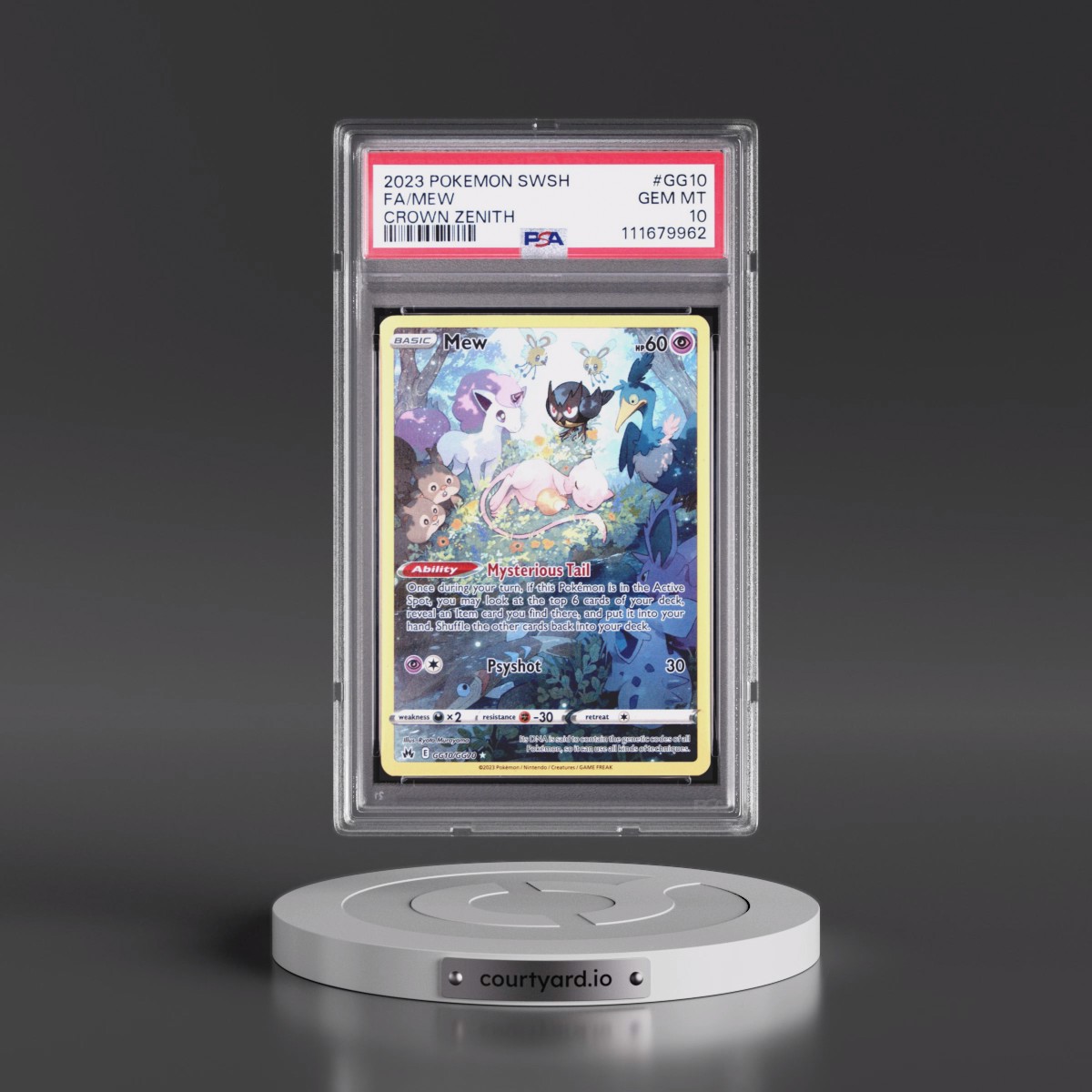2023 Pokémon Sword and Shield Crown Zenith #GG10 Mew - Full Art (PSA 10 GEM MINT)