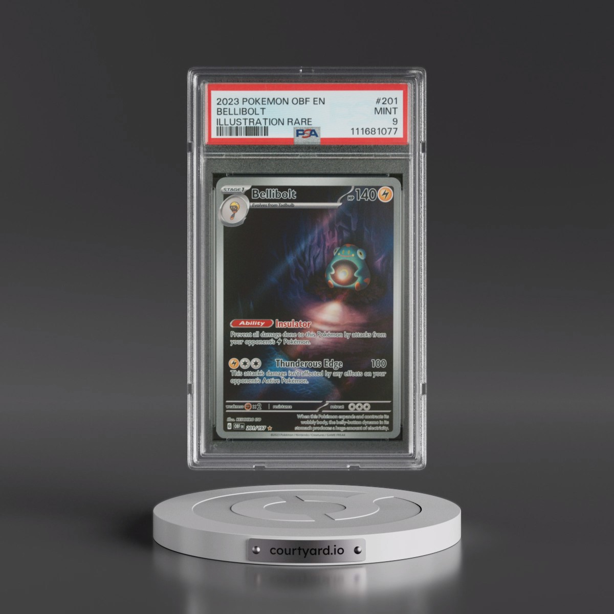 2023 Pokémon Obf EN-Obsidian Flames Bellibolt - Illustration Rare #201 PSA 9