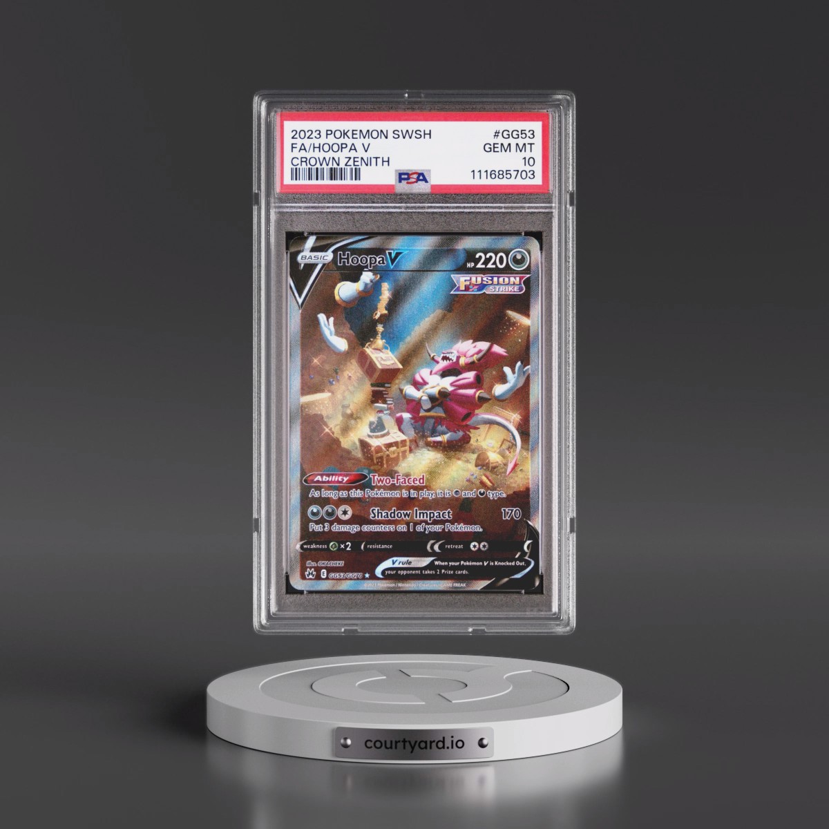 2023 Pokémon Sword and Shield Crown Zenith #GG53 Hoopa V - Holo Full Art (PSA 10 GEM MINT)