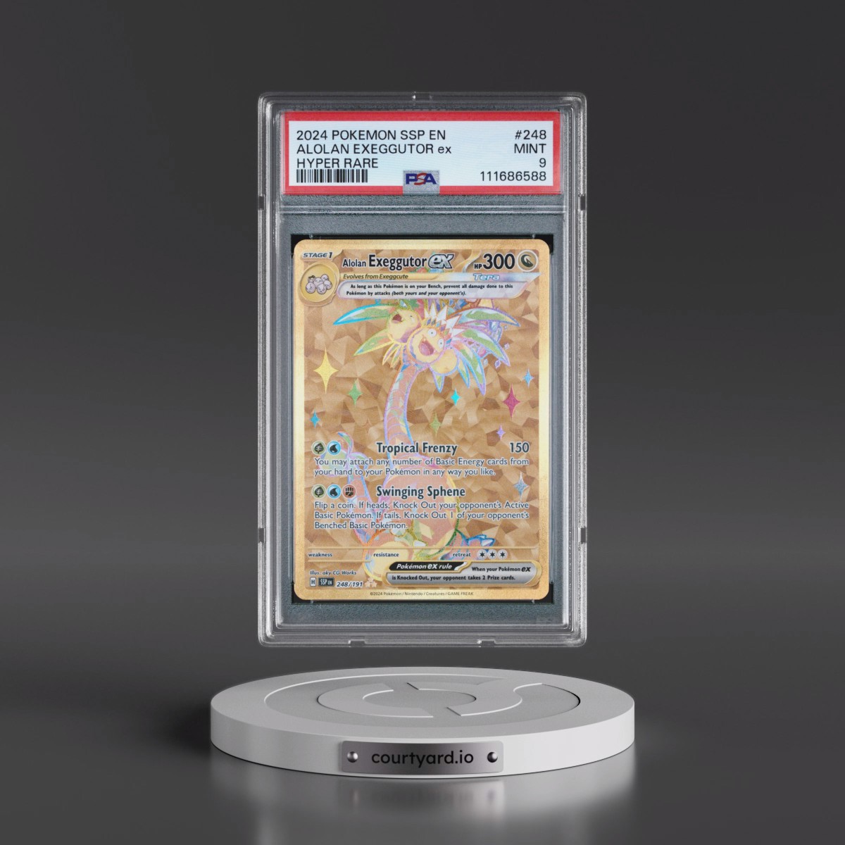 2024 Pokémon Ssp EN-Surging Sparks #248 Alolan Exeggutor EX - Holo Hyper Rare (PSA 9 MINT)