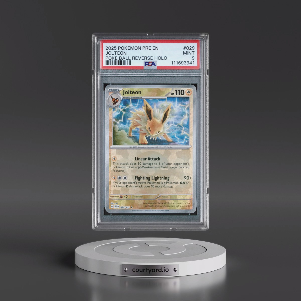2025 Pokémon Pre EN-Prismatic Evolutions #029 Jolteon - Reverse Holo Poke Ball (PSA 9 MINT)