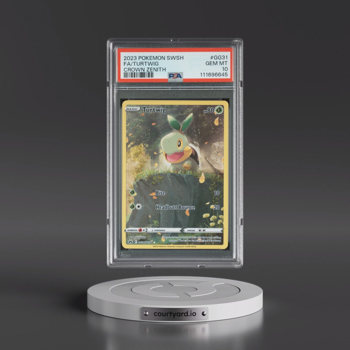 2023 Pokémon Sword and Shield Crown Zenith #GG31 Turtwig - Full Art (PSA 10 GEM MINT)