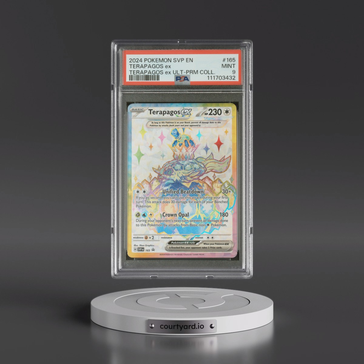 2024 Pokémon Svp EN-SV Black Star Promo #165 Terapagos EX - Holo Terapagos EX Ultra-Premium Collection (PSA 9 MINT)