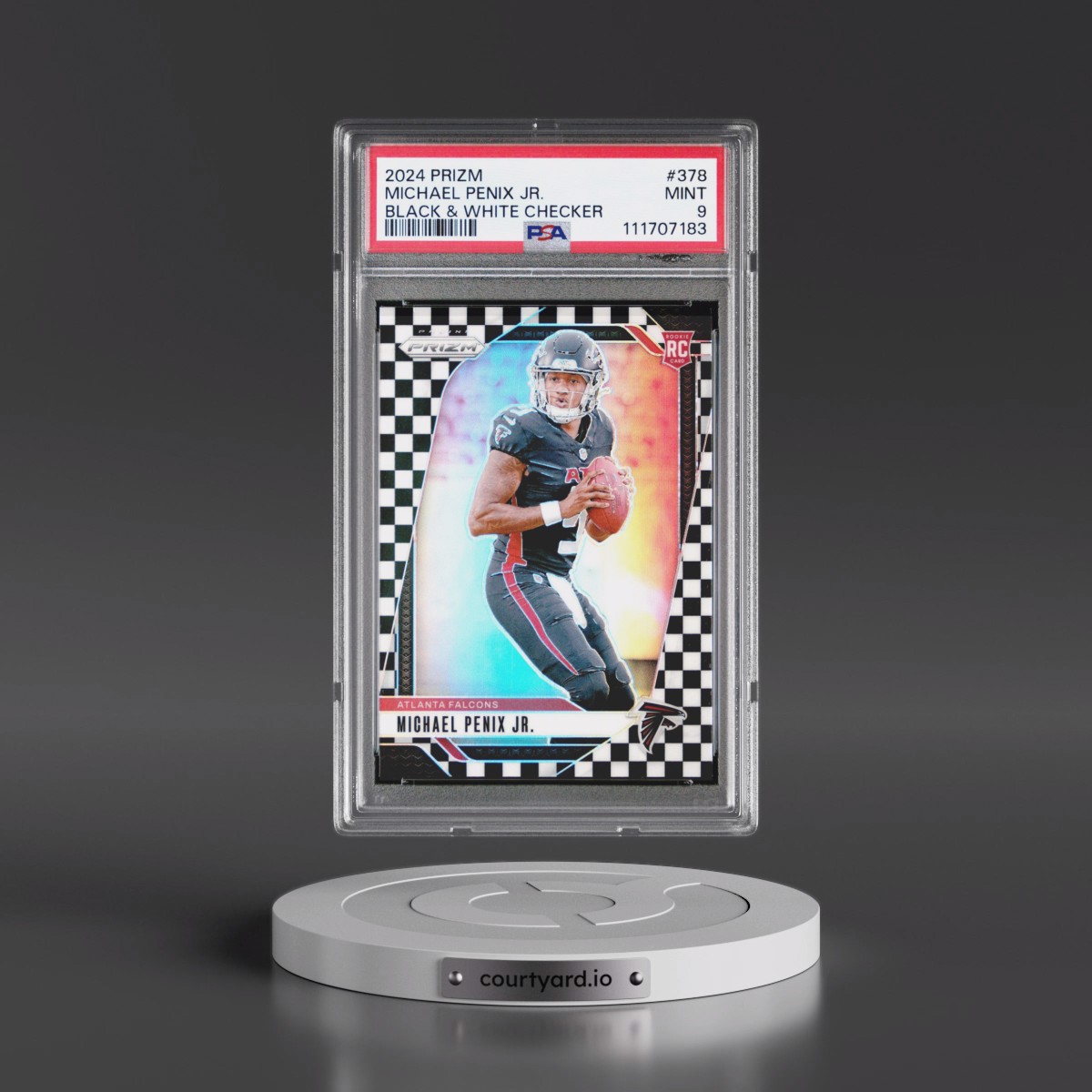 2024 Panini Prizm #378 Michael Penix Jr. - Black & White Checker (PSA 9 MINT)