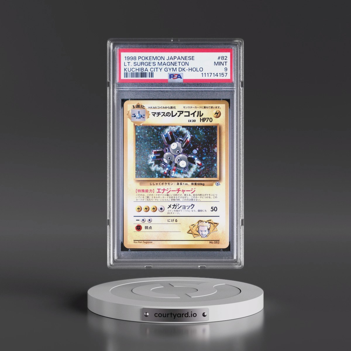1998 Pokémon Kuchiba City Gym Deck #82 LT. Surge's Magneton - Holo (PSA 9 MINT)